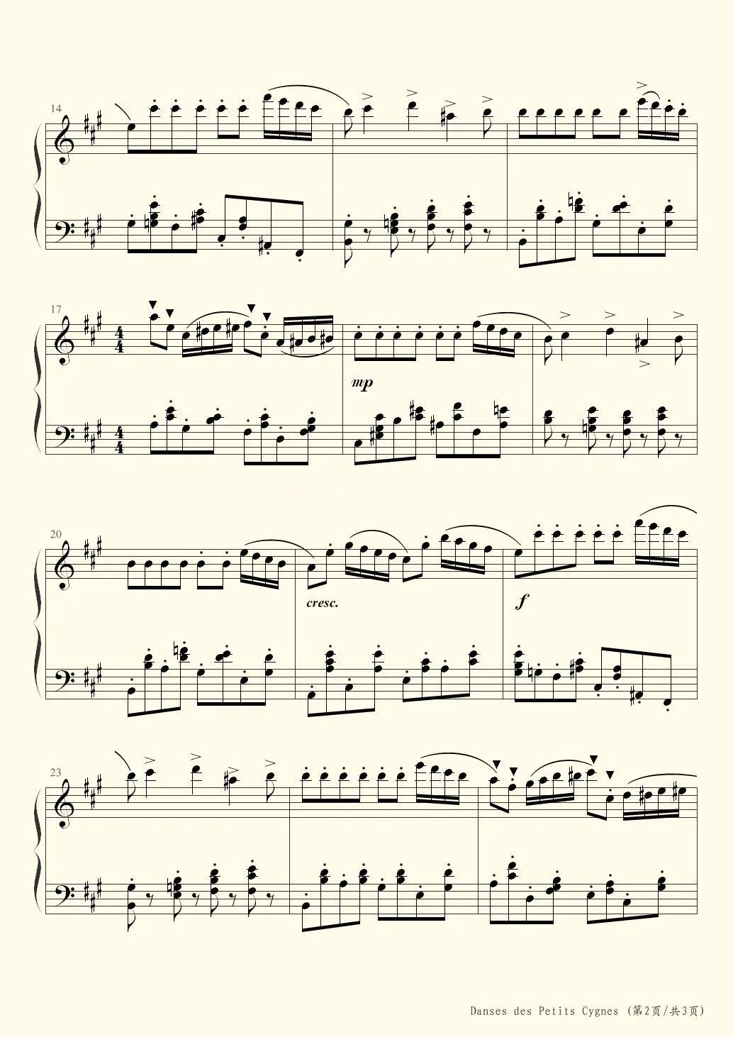 钢琴谱 - 四小天鹅舞曲（升f小调高级版）